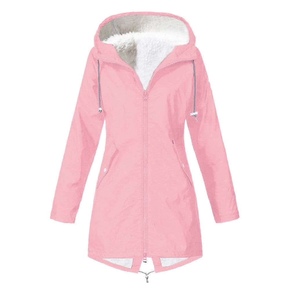 ZIZOCWA Rain Jacket Women Petite Women Jacket Solid Plus Thick Warm ...