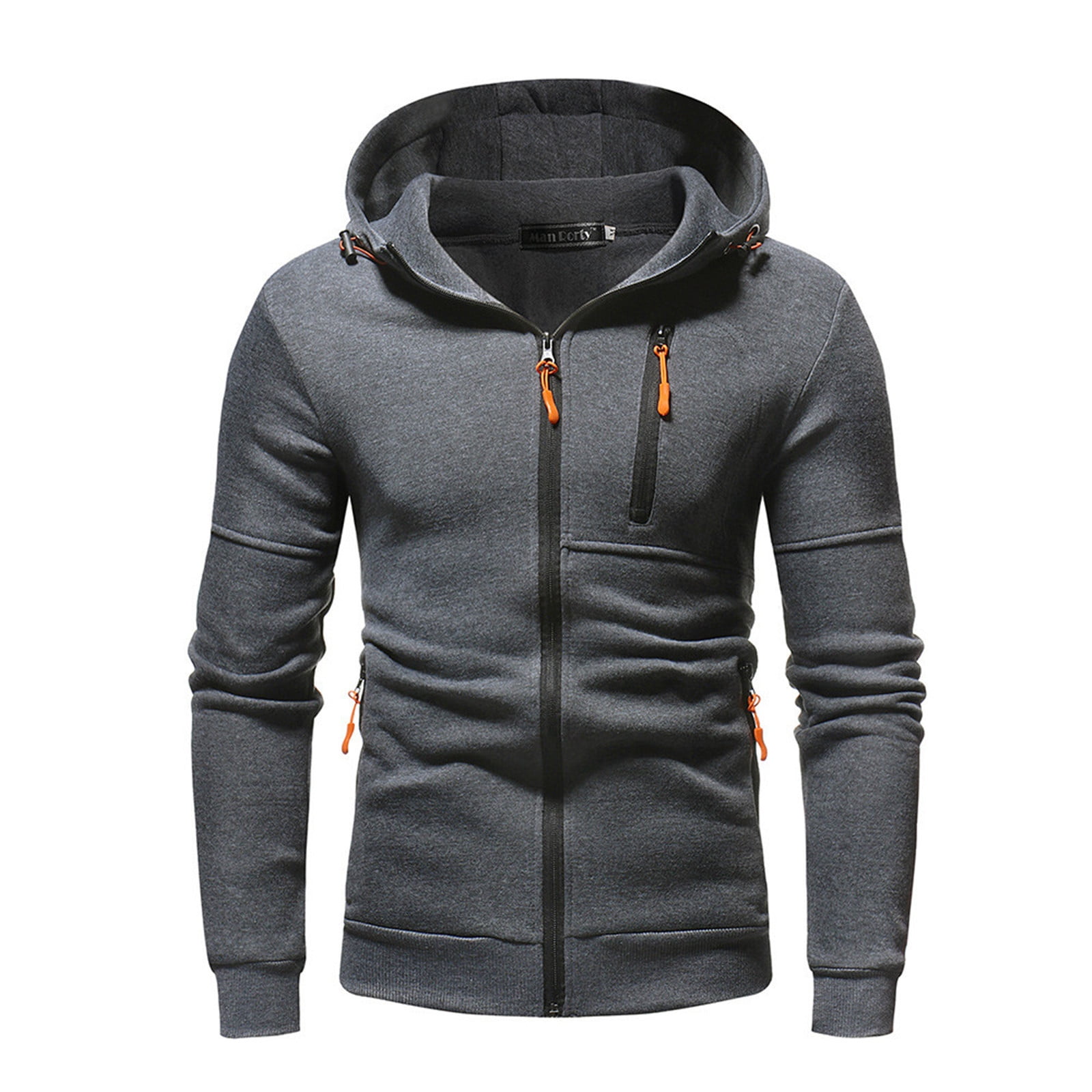 ZIZOCWA Shirt Circle Zipper Stone Work Jacket Splice Long Tops Men S With Zip Winter Sleeve Sweater Cap Blouse Men S Coats Jackets Thin Jacket Men