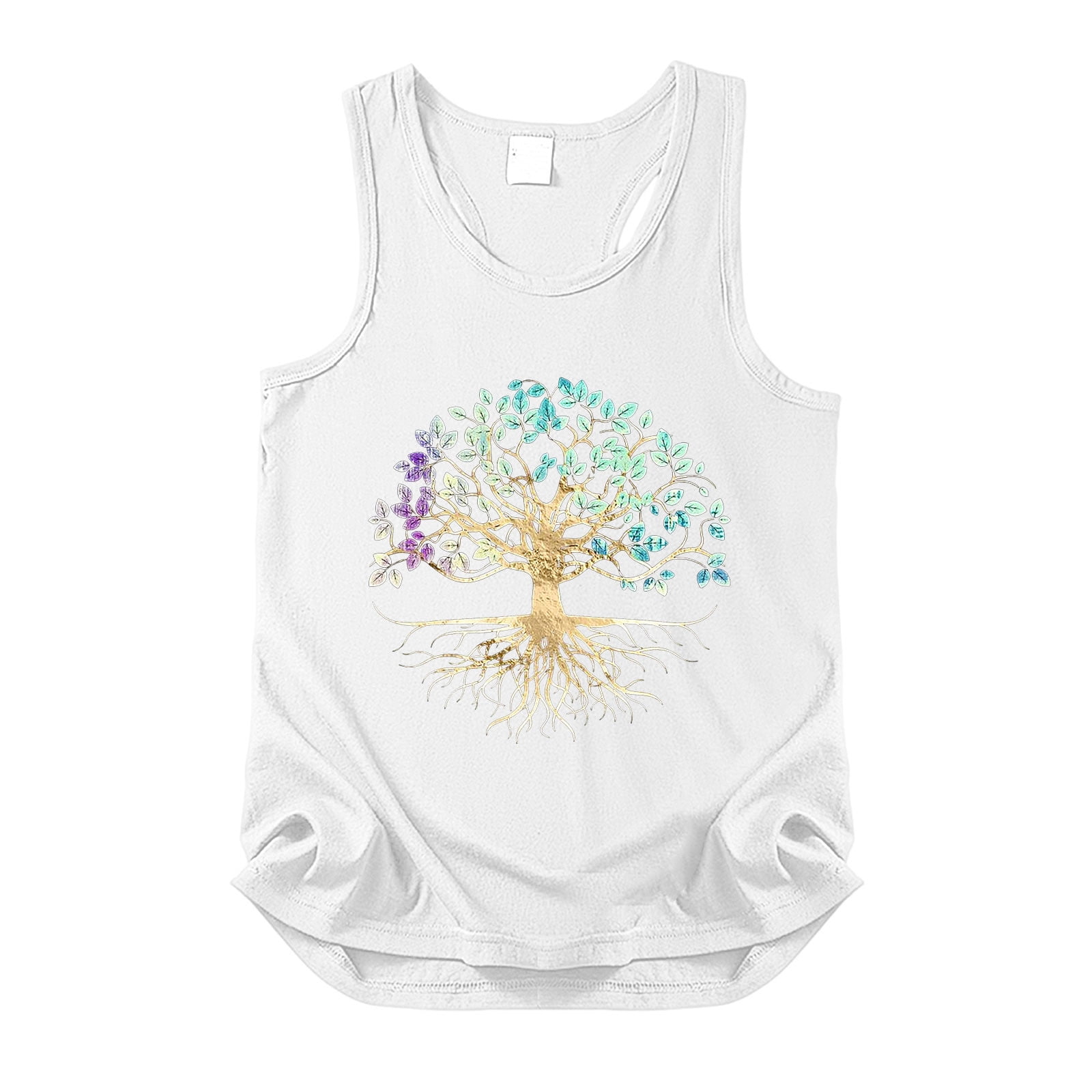 Women's Vintage Graphic Racerback Tank Tops - Loose Fit Summer Beach & Workout Tanks (Assorted Designs)