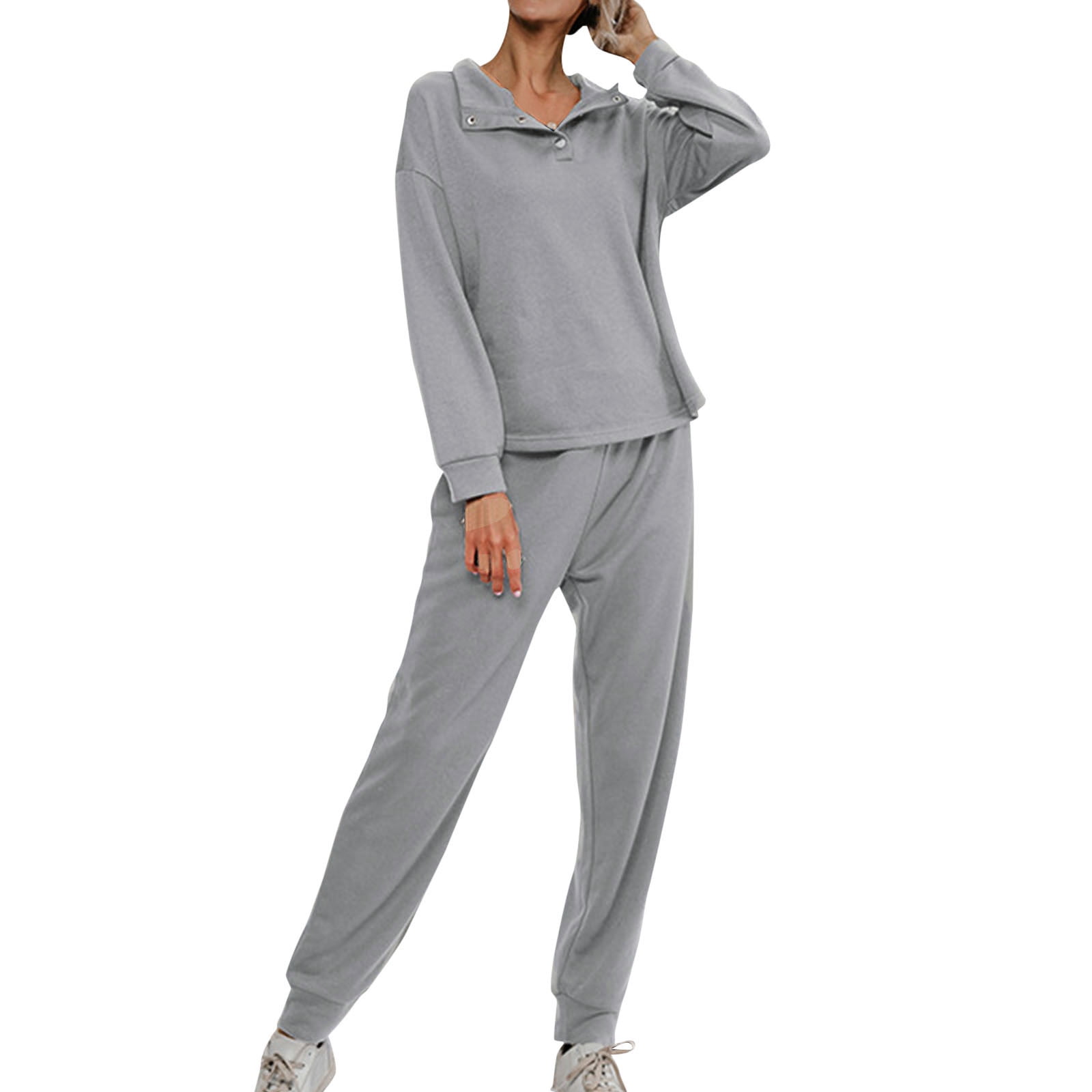 PRETTYGARDEN Women's Fashion Outfits 2 Piece Sweatsuit Solid Color Long  Sleeve Pullover Long Pants : : Clothing, Shoes & Accessories