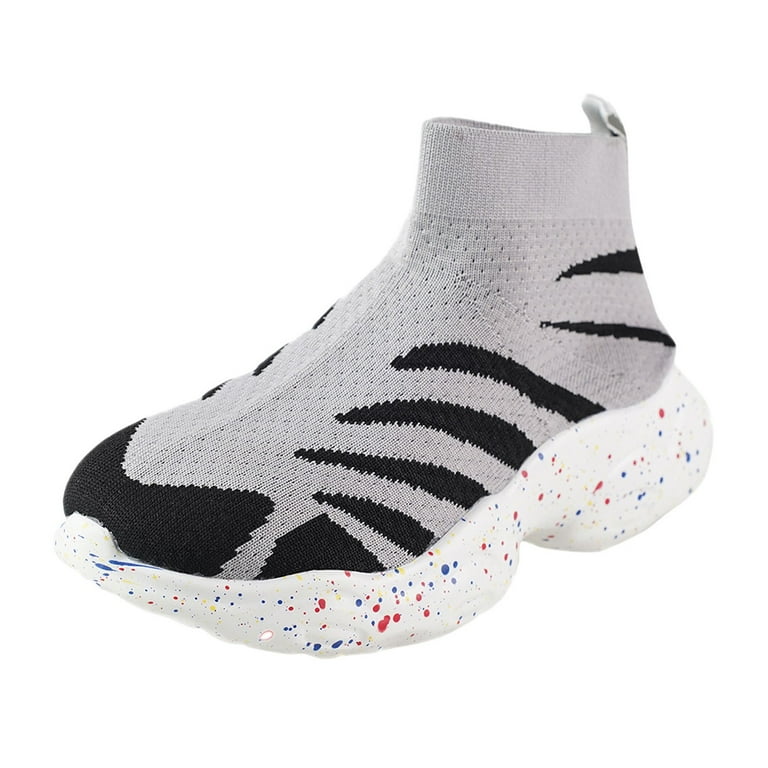 ZIZOCWA Women S Casual Platform Sneakers Breathable Mesh High Top Stretch Cloth Slip On Socks Shoes Non Slip Running Walking Shoes Grey Size8 Walmart