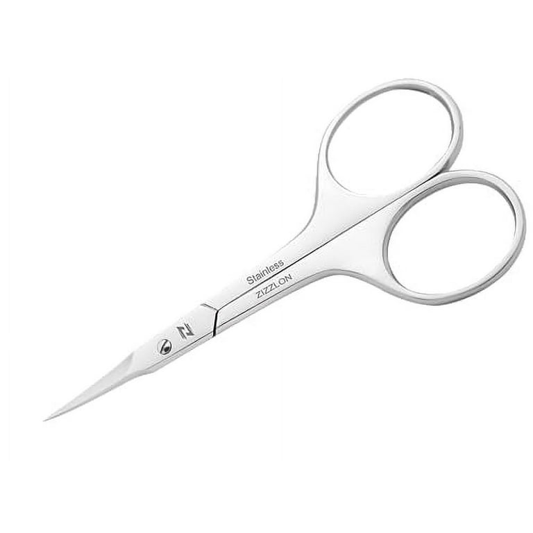 ZIZZLON Cuticle Scissors Extra Fine Curved Blade, Extra Slim