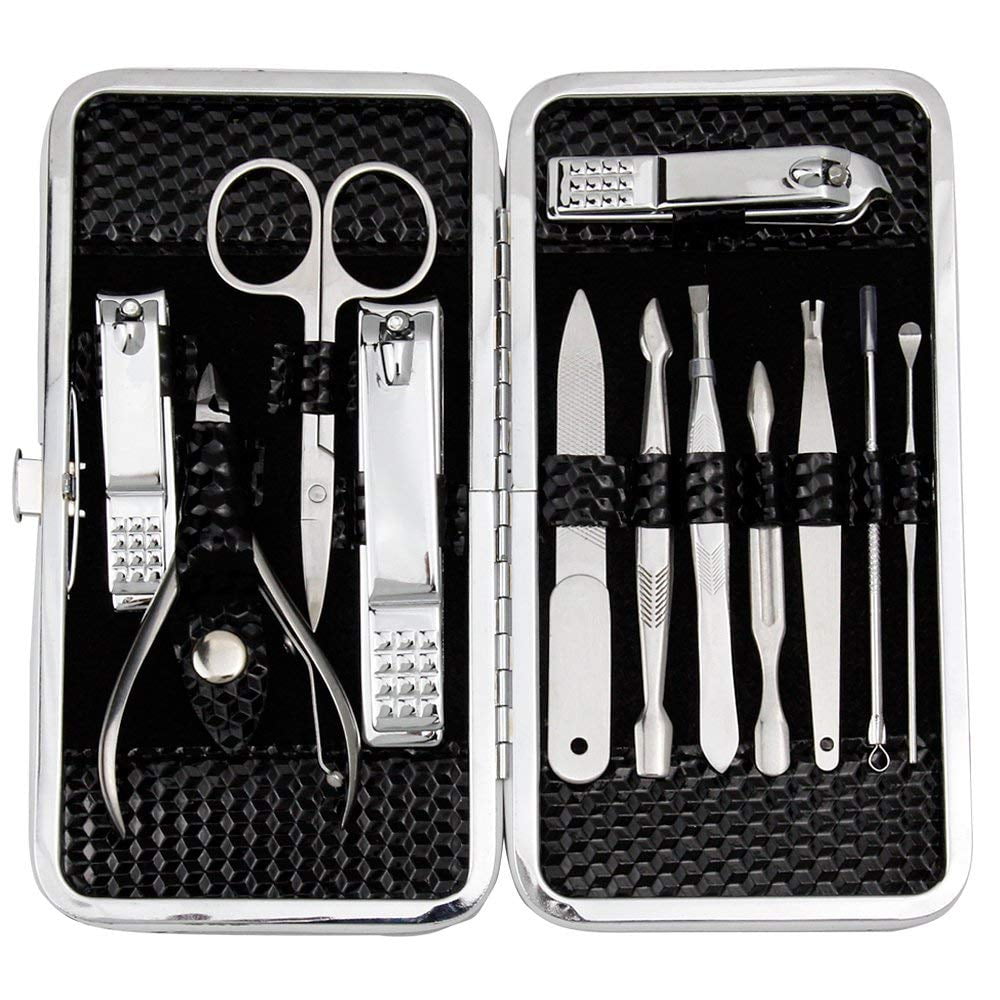 Lasnten 24 Set Manicure Set Bulk Nail Clippers Grooming Nail Kit Stainless  Steel Professional Pedicure Kit Pedicure Tools with Travel Case Gifts for