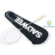 ZJ Full Carbon Fiber White Badminton Racket, 4U,  32lbs, Highly Flexible Middle Shaft, for Training & Competition, Mens and Womens Sports, Simple and Generous Design Concept