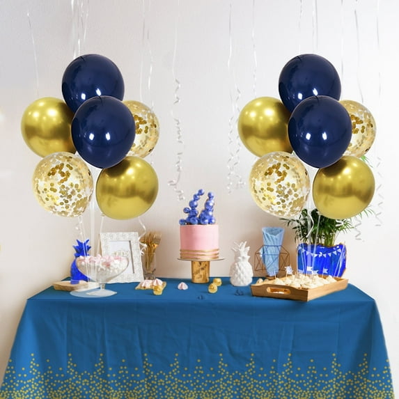 MBYHSC Navy Blue and Gold Party Decorations Balloon Stand and Tablecloth for Birthday Wedding Anniversary Retirement Father's Day New Years Graduation Decorations 2025
