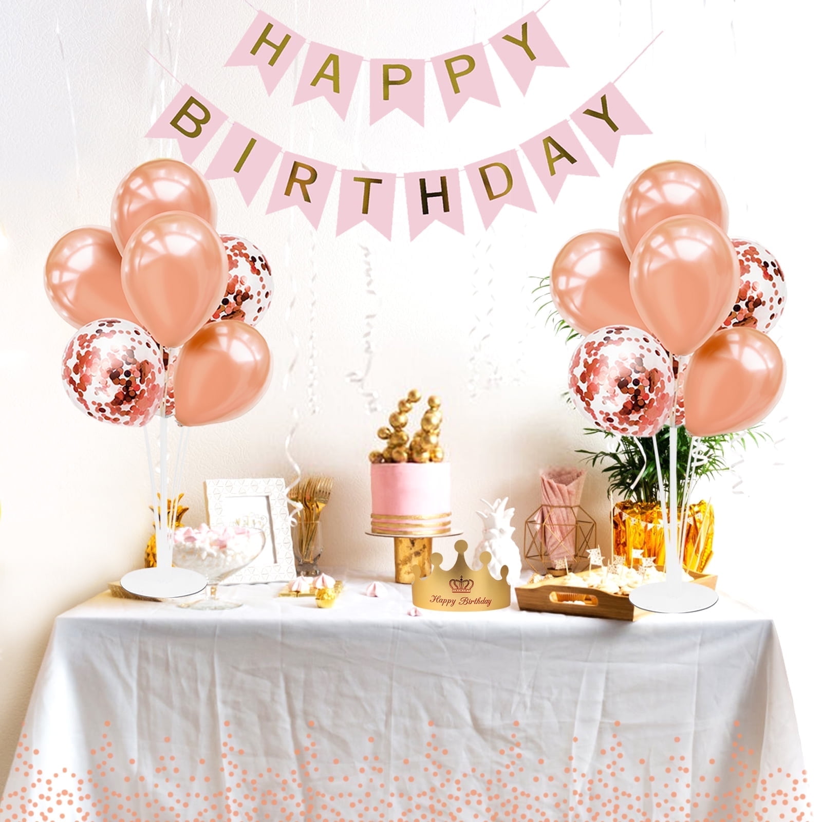 Zjdhpty Rose Gold Balloon Stand Centerpiece Table Decorations For Birthday Anniversary Engagement Wedding Bridal Shower Graduati