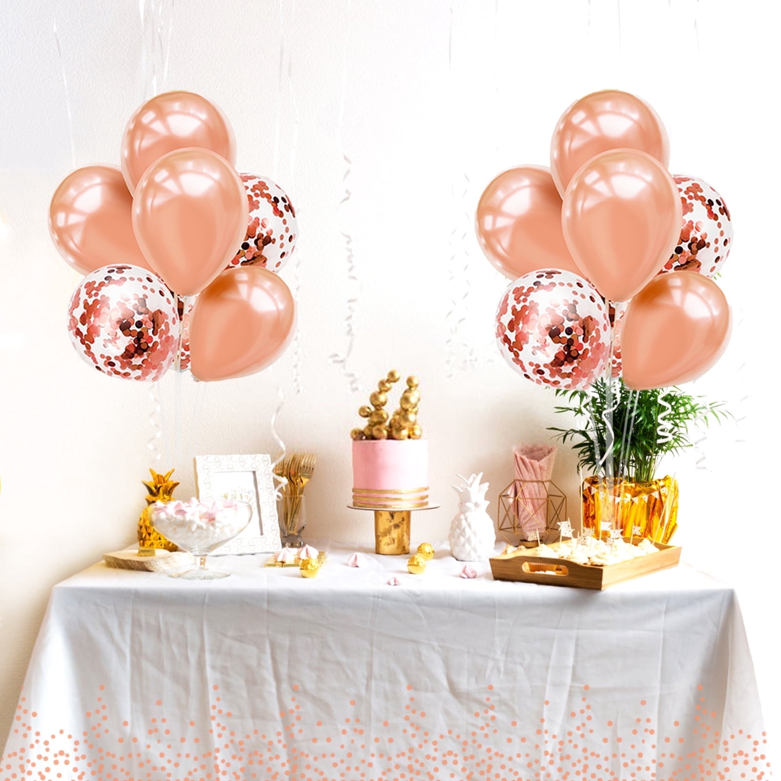 MBYHSC Rose Gold Party Decorations Balloon Stand and Tablecloth for