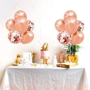 MBYHSC Rose Gold Party Decorations Balloon Stand and Tablecloth for Birthday Wedding Retirement Mother's Day New Years Graduation Decorations 2025