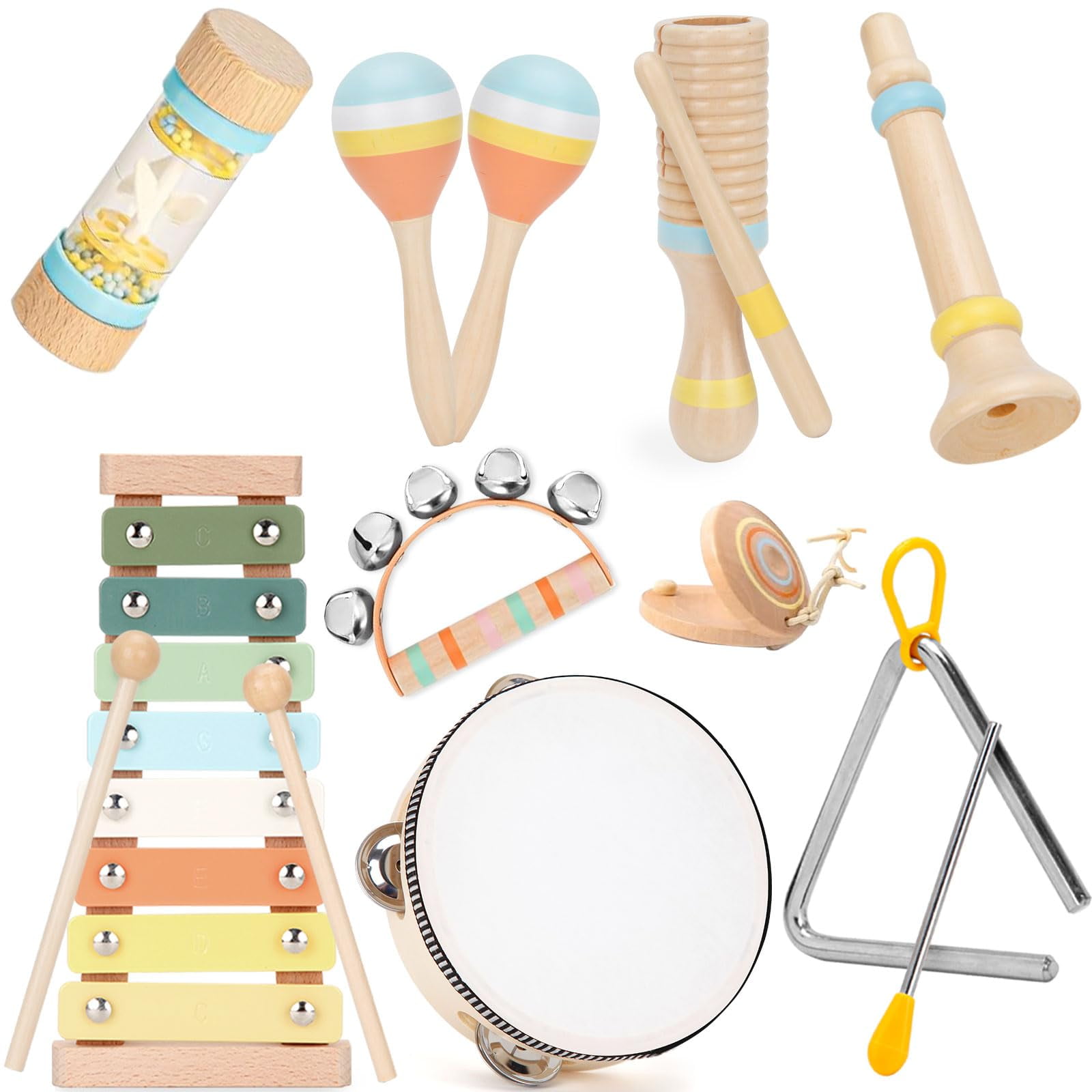 ZJEFUNS Baby Musical Instruments Set Wooden Montessori Toys for ...