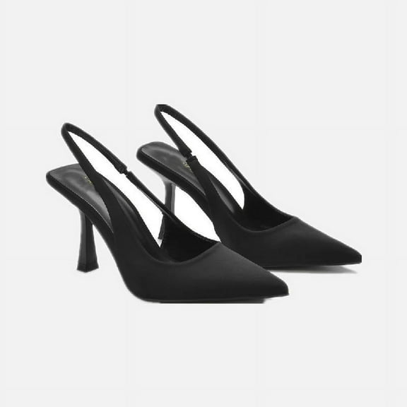 ZJEOQOQ high heel sandals for girls, 3-12size Elegant Women High Heel Pumps Satin Pointed Toe Stiletto Heeled Slingback Pumps