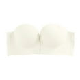 thumbnail image 1 of ZJFXGS Bandeau Strapless for Women Strapless Bra for Women Womens Solid Color Wine Strapless Non Slip Adjustment Rimless Dress Bra Strapless Wireless Bras for Women White XL, 1 of 4