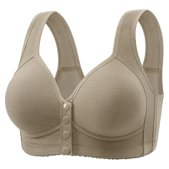 ZJFXGS Wireless Bralettes for Women Front Clasp Bra Womens No Underwire Bras Plus Size Comfort Soft Bras Supportive Bralettes Cute Strong Support Sports Women'S Thin Breathable Bra Gray 38