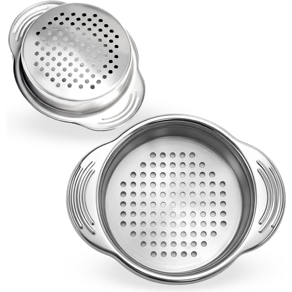 ZJNGJC 2Pieces Stainless Steel Tuna Can Strainer - Food Grade Canning Colander for Regular And Wide-Neck Cans - Oil Drain Press for Tuna Beans Vegetables