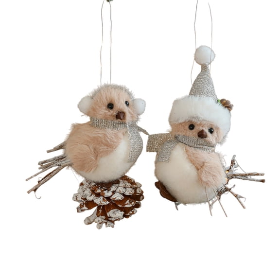 ZJNGJC Bird Pendant for Home with a Design to Your Space and Create a Warm Natural Atmosphere 2PCS White
