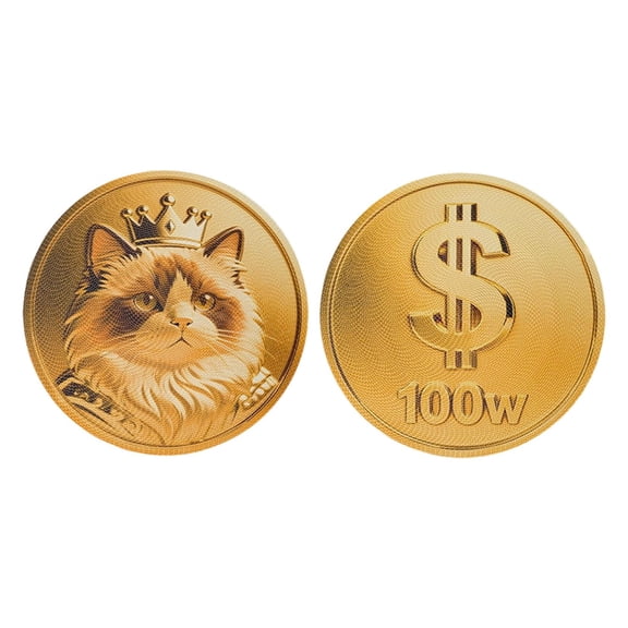 ZJNGJC Double Sided Round Cat Scratcher Pad, Corrugated Cardboard Cat Scratching Board, Coin & Cat King Design Cat Scratching Mat for Kitten Claw Care and Home Decor