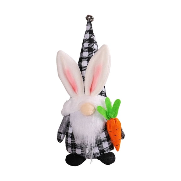 ZJNGJC Easter Checkered Pointed Hat Rabbit Soft Cloth Doll for Desktop Decoration and Cozy Home Ornament A