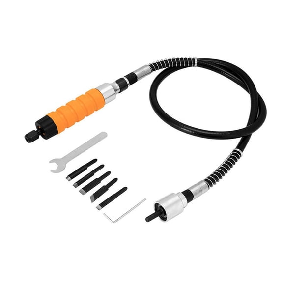 ZJNGJC Electric Wood Chisel Carving Tool High Speed Vibrations Electric Woodworking Chisel with Flexible Shaft Carving Knife Set for Sculpture Carving Lettering Stainless Steel Rubber