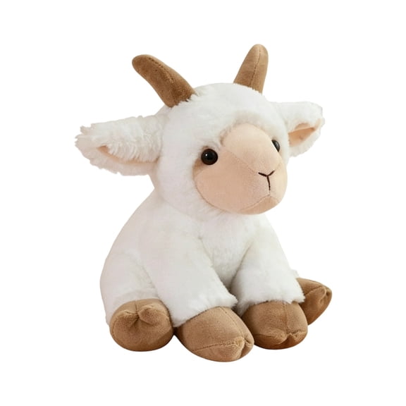 ZJNGJC Goat Stuffed Animal Cute Plush Doll Toy Soft Realistic Animal Stuffed Creature Cuddly Companion Toy For Kids Nursery White
