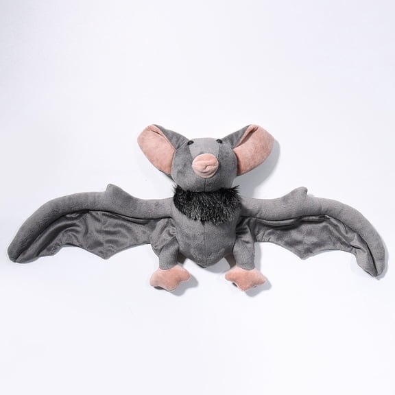 ZJNGJC Goth Bat Plush Toy, Realistic Lifelike Stuffed Animal, Soft Huggable Gothic Bat Plush for Halloween Christmas Decor Grey