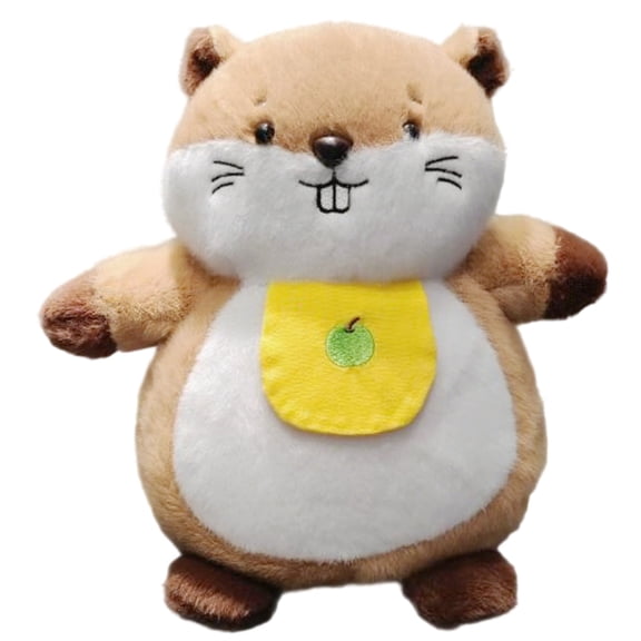 ZJNGJC The Groundhog Bobac Accompany Hug Motion Emotional On Demand Realistic Breathing Music Soft Stuffed Toy Stress Comfor Animal With Musical Lights Rhythmic Brown