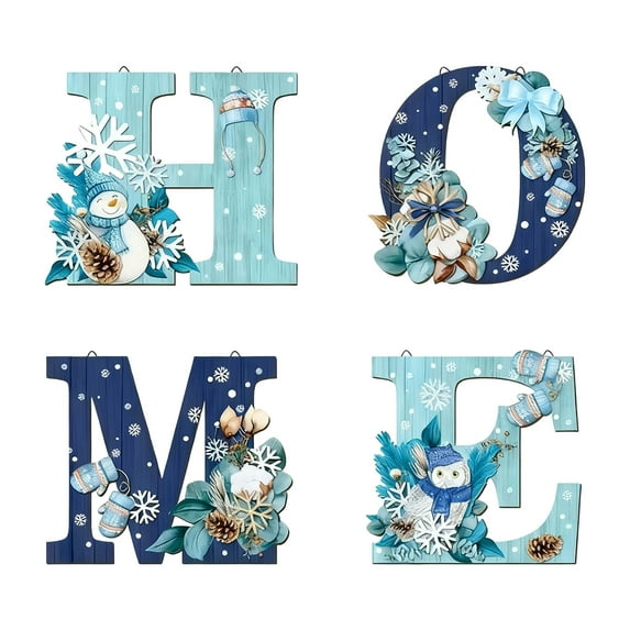 ZJNGJC Heritage Holiday Home Sign, Christmas Wall Decor, Home Letters Wall Decor that Fills Your Home with Warmth, Welcome Your Family with More than Just a Decoration Blue