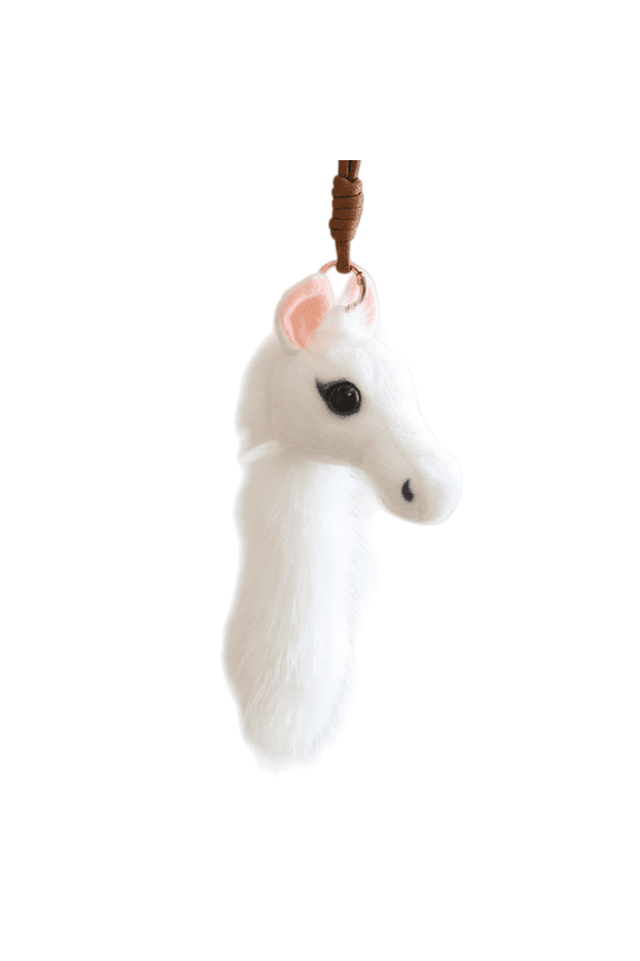 Horse Keychains Women - Soft Plush Horse, Head Pendant Versatile Keychain for Present, Stylish Purse Wallet and Backpack B