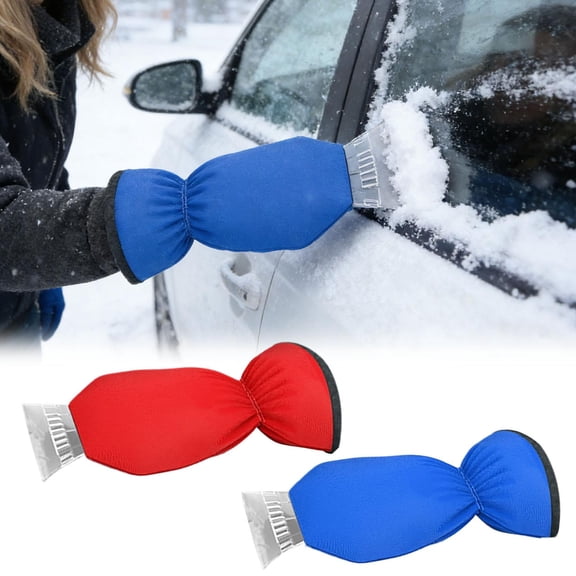 ZJNGJC Ice Scraper with Glove [2 Pack] - Car Windshield Scraper for Ice and Snow w/ Mitt - Quickly Scrape and Remove Snow While Staying Warm - Waterproof - Car Scraper Snow Brush