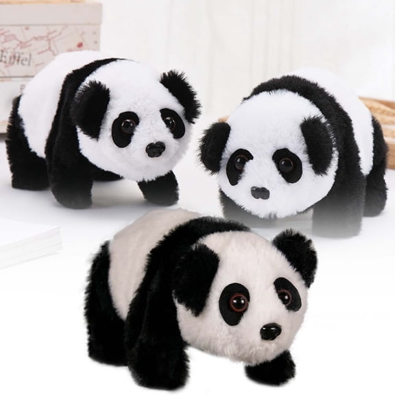 ZJNGJC Interactive Panda Toy Walking Talking Stuffed Animal Robot Companion Black
