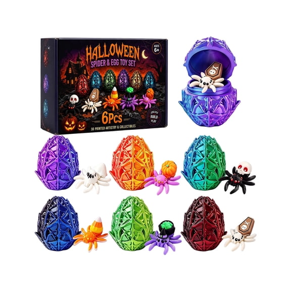 ZJNGJC Kids Halloween Surprise Egg Toy Set with Figures Easter Style Filled Party for Boys Girls 3 Plus Indoor Outdoor Novelty 6PCS Black