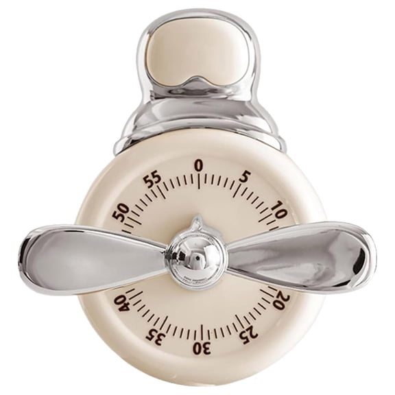 ZJNGJC Mechanical Loud Sound Pilot - & Battery Free with Extra Loud Alarm, Manual Wind Up Timer, for Cooking Baking Home Office Classroom Oven Fridge, White