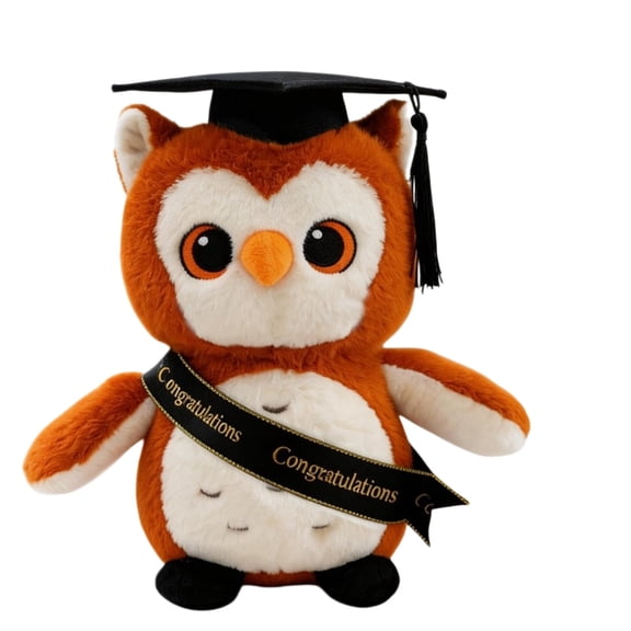 ZJNGJC Owl PhD Graduation Toy Wearing Doctoral Cap Doll for Classmates Commemorative Soft Stuffed Animal Collectible Friend Present H