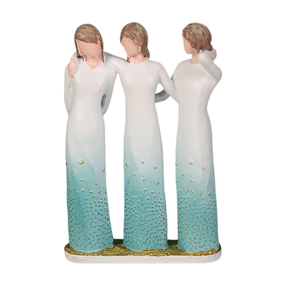ZJNGJC Resin Sister Figurine, Friendship Figurines for Friend Bestie, Sisters Gifts from Sister, Resin Ornament Sculpture Craft for Home Bedroom Living Room White