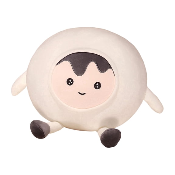 ZJNGJC Round Character Stuffed Plush, 35cm Cute Sitting Figure with Keychain, Soft Huggable Toy for Kids, Ideal Gift for Birthdays & Backpack Decor A
