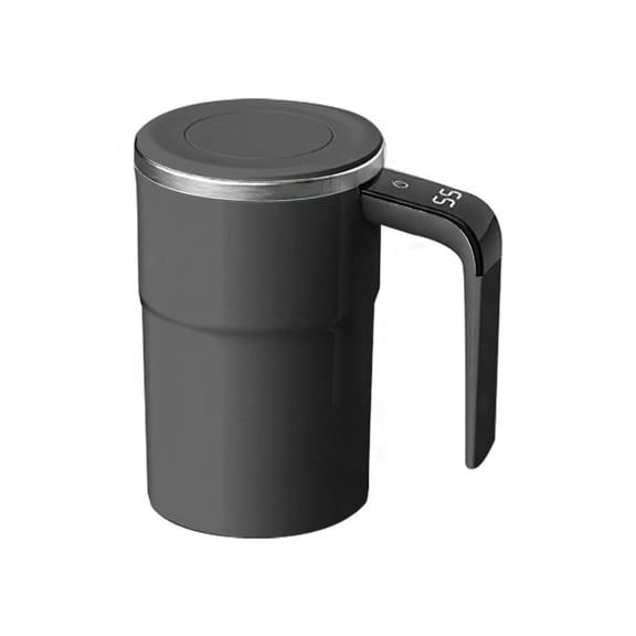 ZJNGJC Self-Stirring Magnetic Coffee Mug - Smart Cup with Temperature Display, Automatic Magnetic Stirring for Coffee Tea, Convenient Self-Stir Mug for Home Office, Black