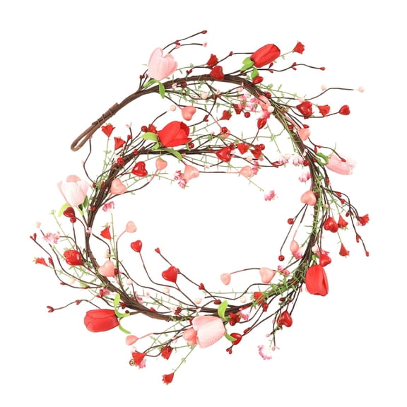 ZJNGJC Valentine's Day Front Door Wreath for Lovers Memorial Sentimental Display DIY 525 Feet Long Floral Decoration Pink