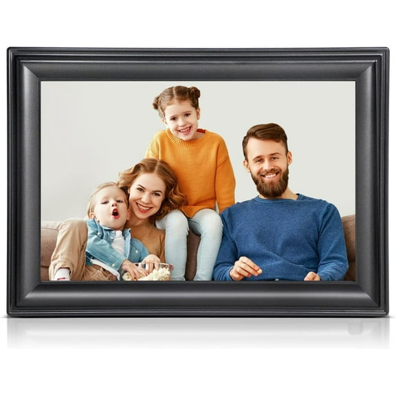 ZJQYDS 10.1 Inch WiFi Digital Picture Frame, 1280x800HD IPS Touch Screen Digital Photo Frame Electronic,16GB Memory, Auto-Rotate, Wall Mountable, Share Photos/Videos Instantly via App