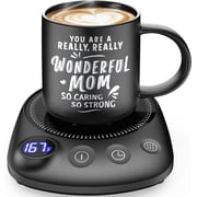 ZJQYDS Coffee Mug Warmer - Fastest Heating & Highest Temperature, Coffee Cup Warmer for Desk Auto Shut Off, 4 Temp Settings & 1-12H Timer, Smart Electric Beverage Warmer for Coffee Glossy Black