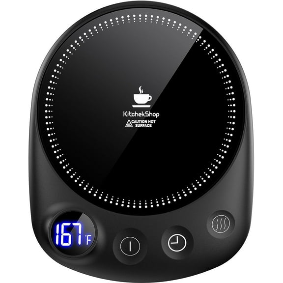 ZJQYDS Coffee Mug Warmer - Fastest Heating & Highest Temperature, Coffee Cup Warmer for Desk Auto Shut Off, 4 Temp Settings & 1-12H Timer, Smart Electric Beverage Warmer for Coffee, Tea (Black)