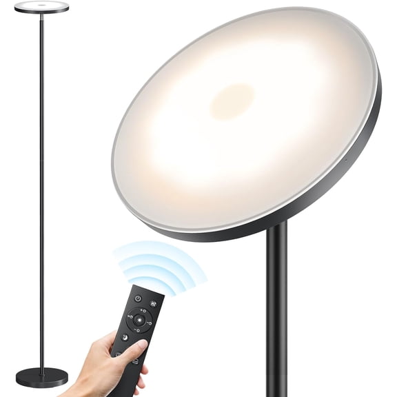 ZJQYDS Floor Lamps for Living Room, 32W/3000LM Super Bright LED Floor Lamp with Remote Control, 69" Tall Standing Lamp with Stepless Dimmable, Modern Torchiere Corner Lamp for Bedroom, Office