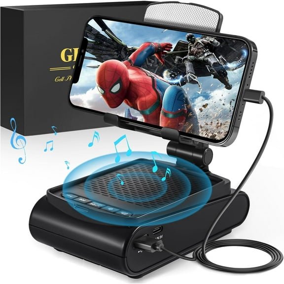 ZJQYDS Gifts for Men, Cell Phone Stand with Wireless Bluetooth Speaker, White Elephant Gifts for Adults, Unique Mens Gifts for Birthday Christmas, Cool Gadgets for Men, Stocking Stuffers Teens Mens