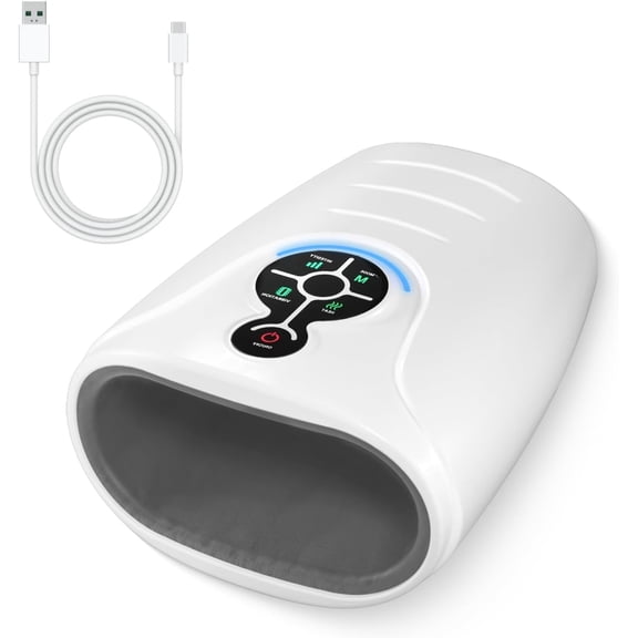ZJQYDS Hand Massager Hand Massage Machine with Heat and Compression Cordless Electric Hand Massager for Arthritis and Carpal Tunnel, Birthday Gifts for Women Men mom Husband Gifts Gray-White