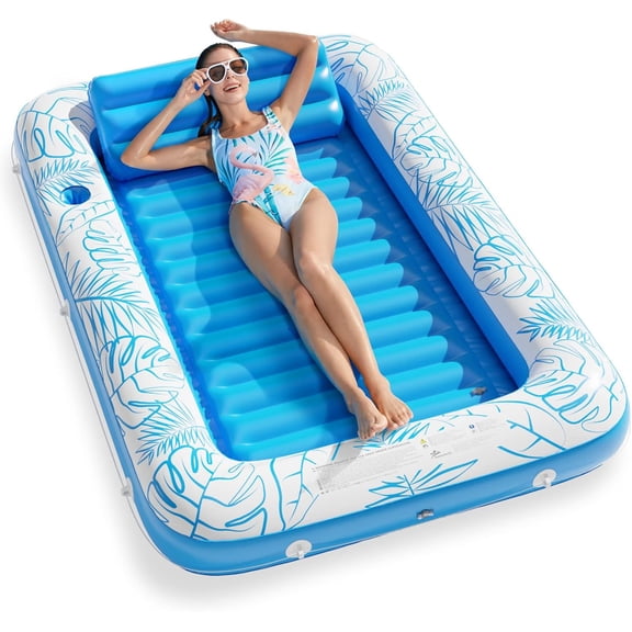 ZJQYDS Inflatable Tanning Pool Lounger Float