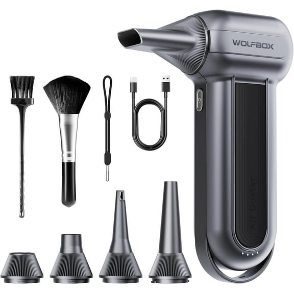 ZJQYDS MF100 Electric Air Duster-150000RPM Super Power Cordless Air Duster, Rechargeable Brushless Motor Durable Blower, 3-Gear Adjustable Dust Blower for Computer, Keyboard, Outdoor, House and Car