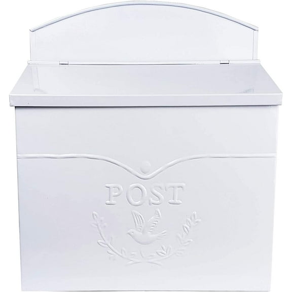 ZJQYDS Mailboxes for Outside Wall Mount, 11.5 x 5 x 13 inches, White Mailbox for Door, Waterproof Mailbox for Outside - The Chelsea Mailbox
