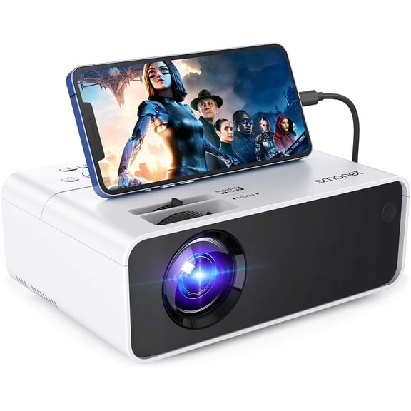 ZJQYDS Movie Projector, 1080P HD Projector 7500L Home Projector Video TV Projector Mini Portable LED Projector Outdoor Indoor Wall Compatible with TV Stick Laptops PC PS5 HDMI USB