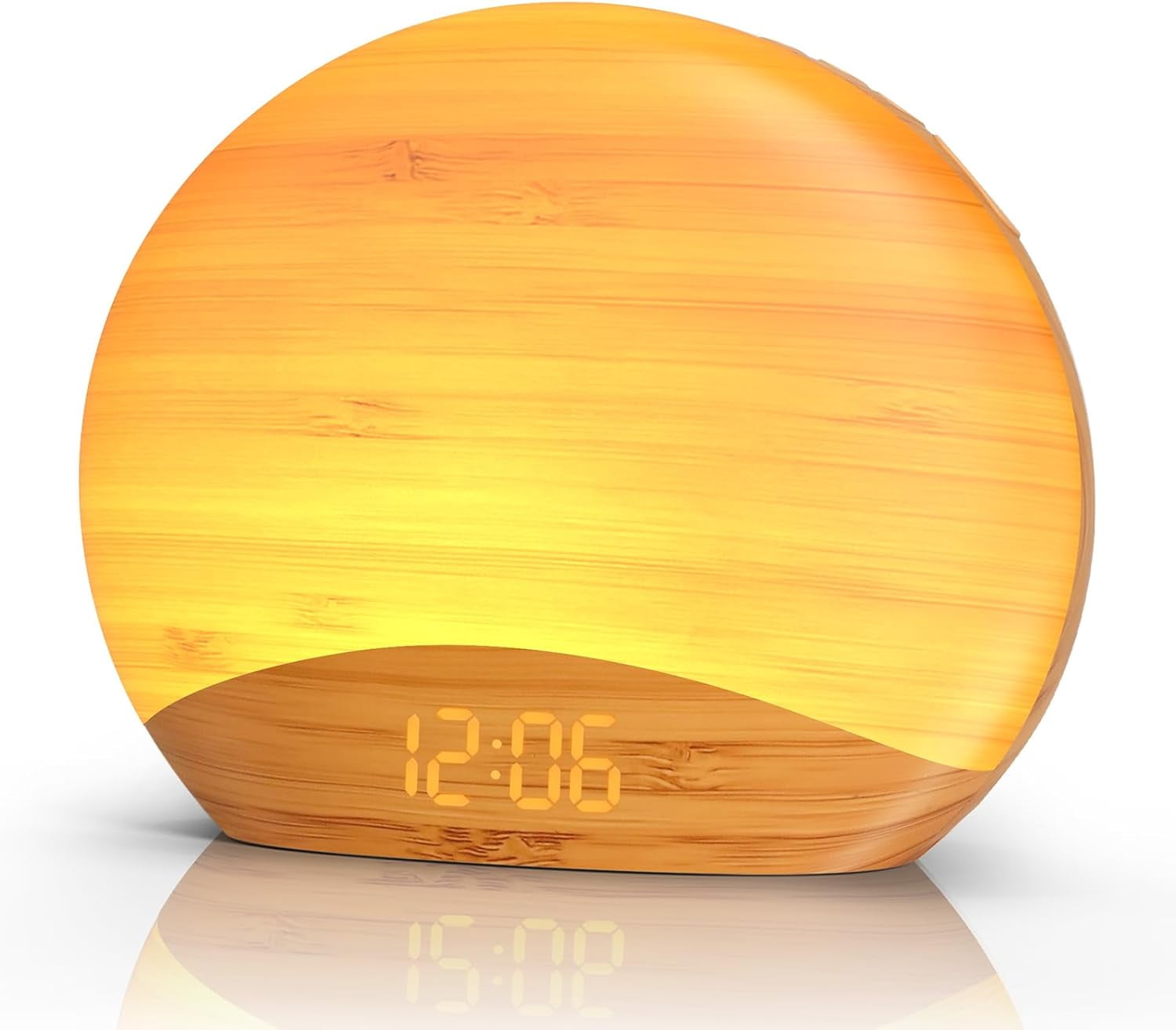 ZJQYDS Natural Wood Grain Sound Machine Sunrise Alarm Clock，26 Nature ...