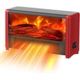thumbnail image 1 of ZJQYDS Small Space Heater with Realistic Flame Effect, Portable Mini Electric Desk Heater for Indoor Use, Fast Heating for Office, Bedroom, Study Room with Overheating & 45° Tip-Over Protection(Red), 1 of 9