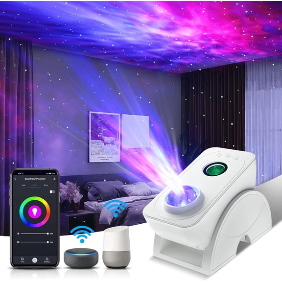 ZJQYDS Smart Star Light Galaxy Projector, Home Planetarium Projector, Rotatable Nebula Cloud Stars, DIY Scenes, 24H Timer Modes Starry Projector for Bedroom (Rectangle)
