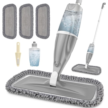 ZJQYDS Spray Mops for Floors Cleaning: Dust Mop Wet Mop with 3 Washable Pads -Refillable Bottle and 1 Scraper - Flat Floor Mop for Hardwood Laminate Ceramic Tiles Vinyl Woood