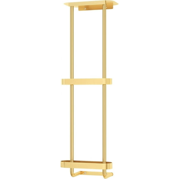 ZJQYDS Towel Racks for Bathroom with Shower Caddy with Metal Shelf, 36.4 Inch Bathroom Towel Storage Wall Mounted, Gold